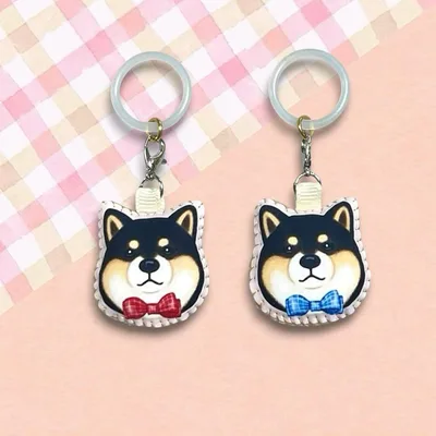 黒柴犬のアンブレラマーカー 2個セット 傘チャーム ペットボトルにも♪