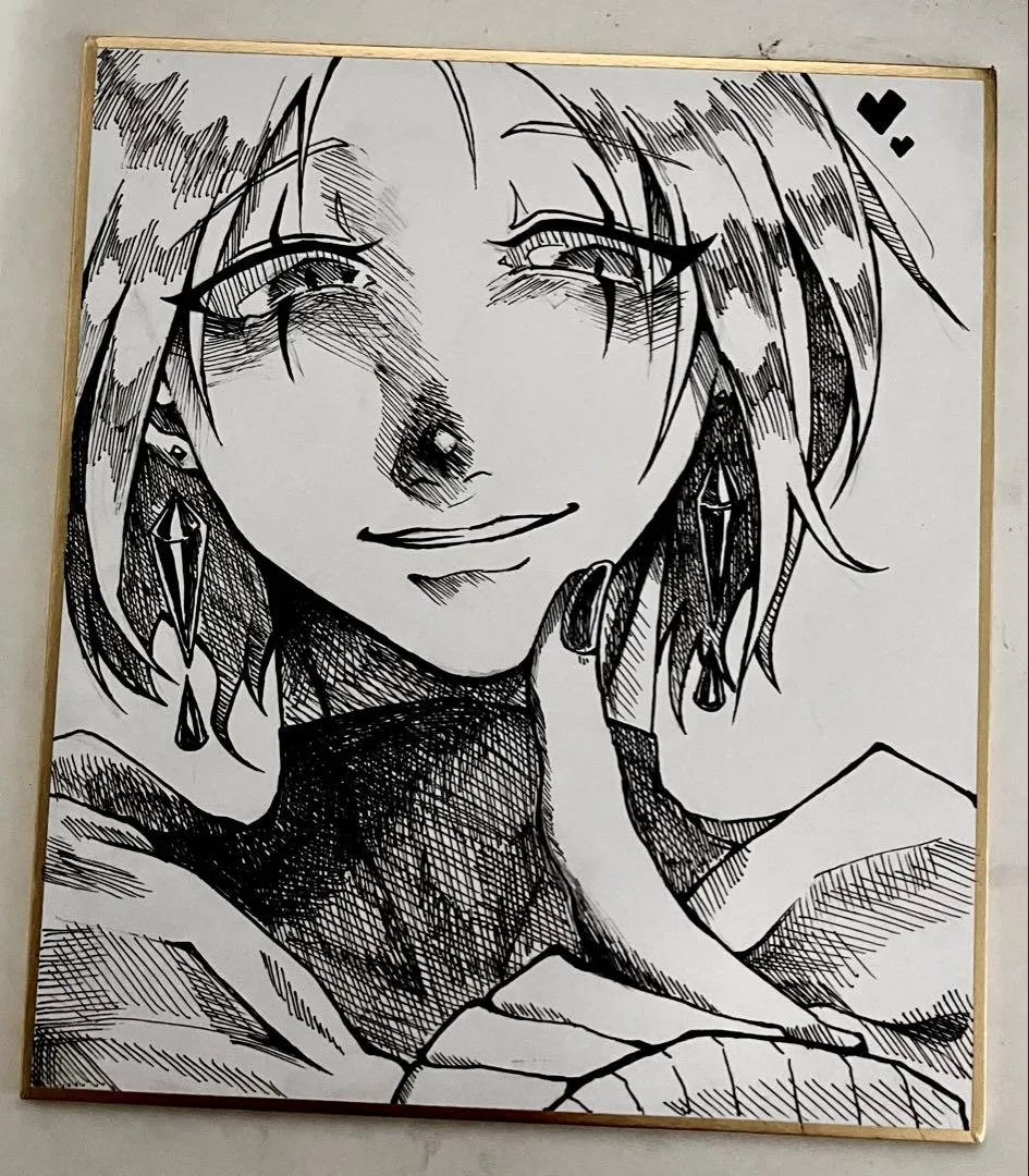 手描きイラスト 色紙 原画