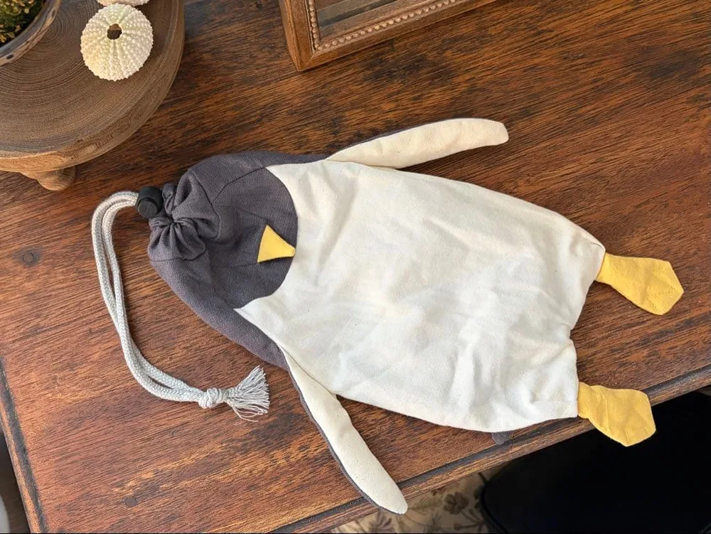 ハンドメイド ペンギン 巾着袋