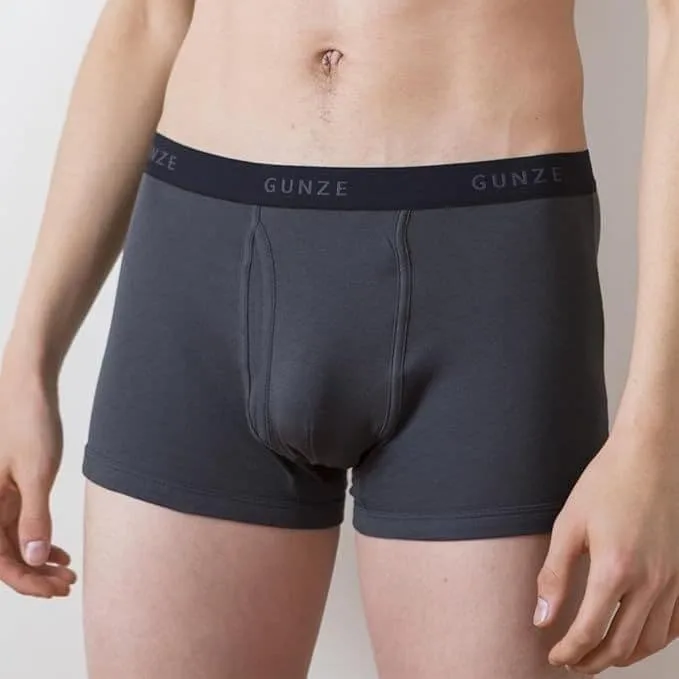 グンゼ ボクサーパンツ メンズ L チャコール 綿100% 前あき 日本製 消臭