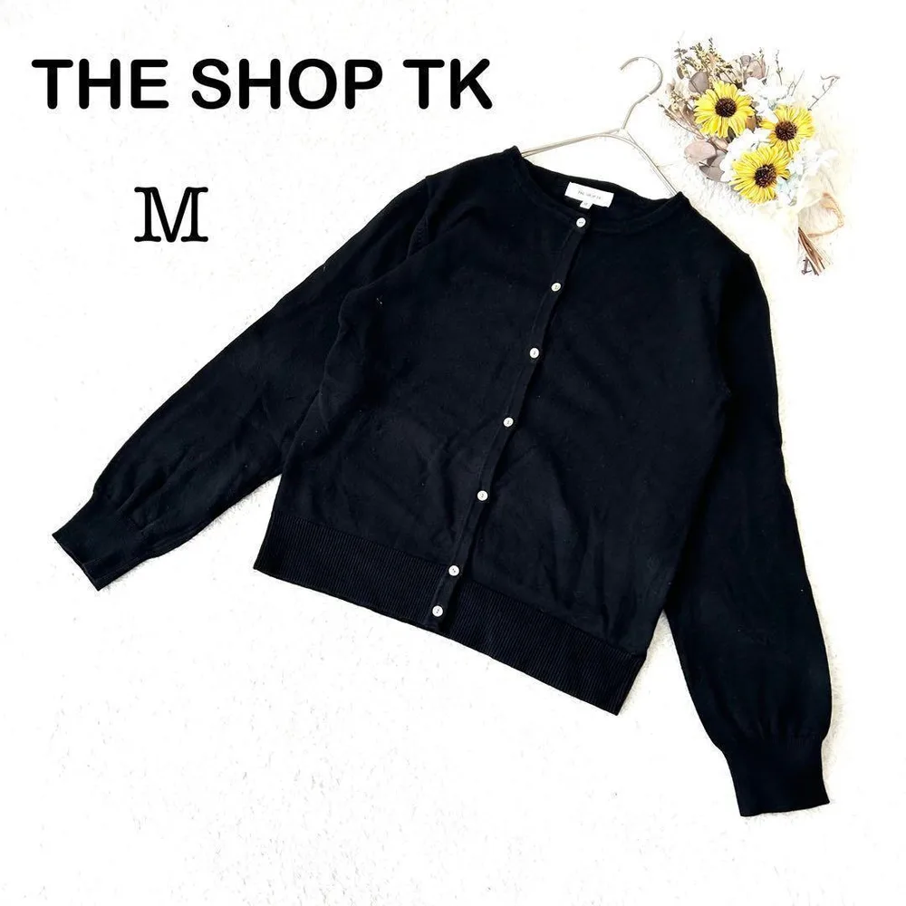【THE SHOP TK ザショップティーケー】ニットカーディガン ブラック 黒