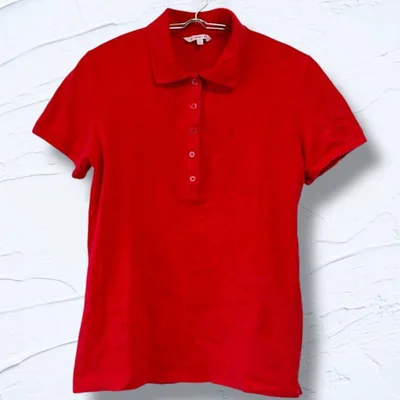 UNIQLO ユニクロ L 半袖ポロシャツ 赤 シンプル カジュアル