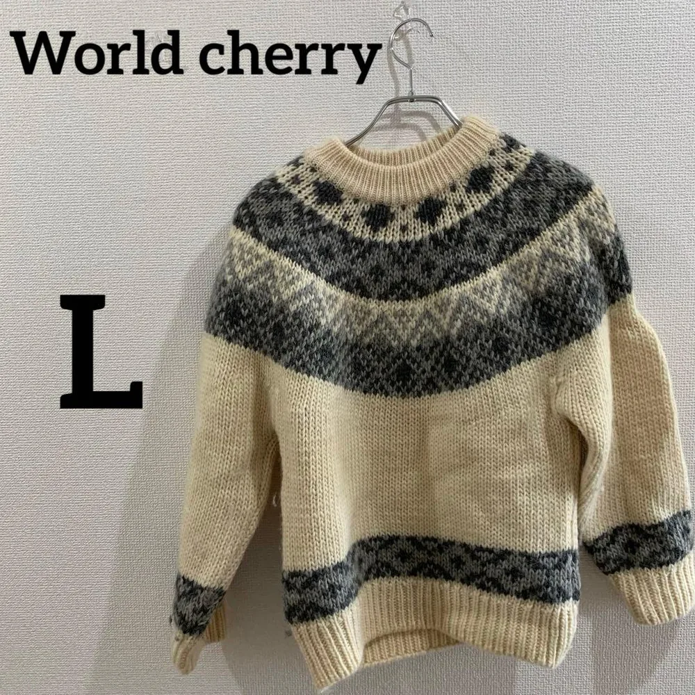 World cherry ワールドチェリー ノルディック柄 ニット セーター