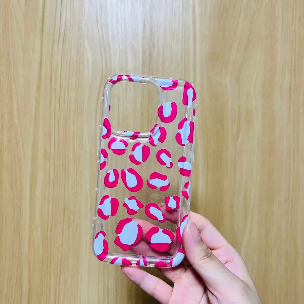 iPhone 14 Pro ケース アニマルプリント ピンク