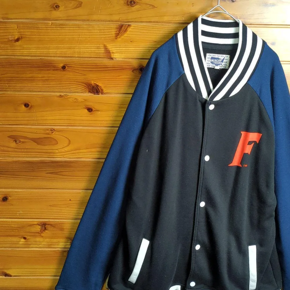 ジャケット ブルゾン ラグラン袖 フロリダ大学 スポーツチーム 黒 青 XL