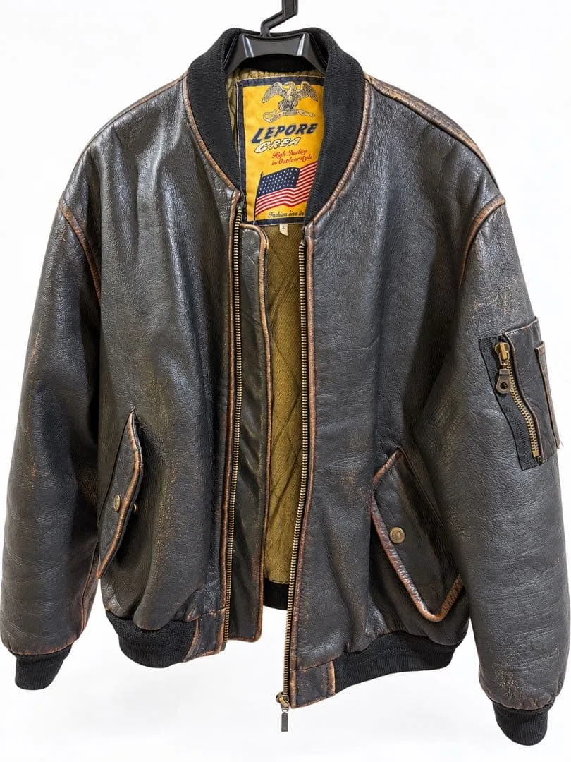LEPORE CREA レザー MA-1 フライトジャケット
