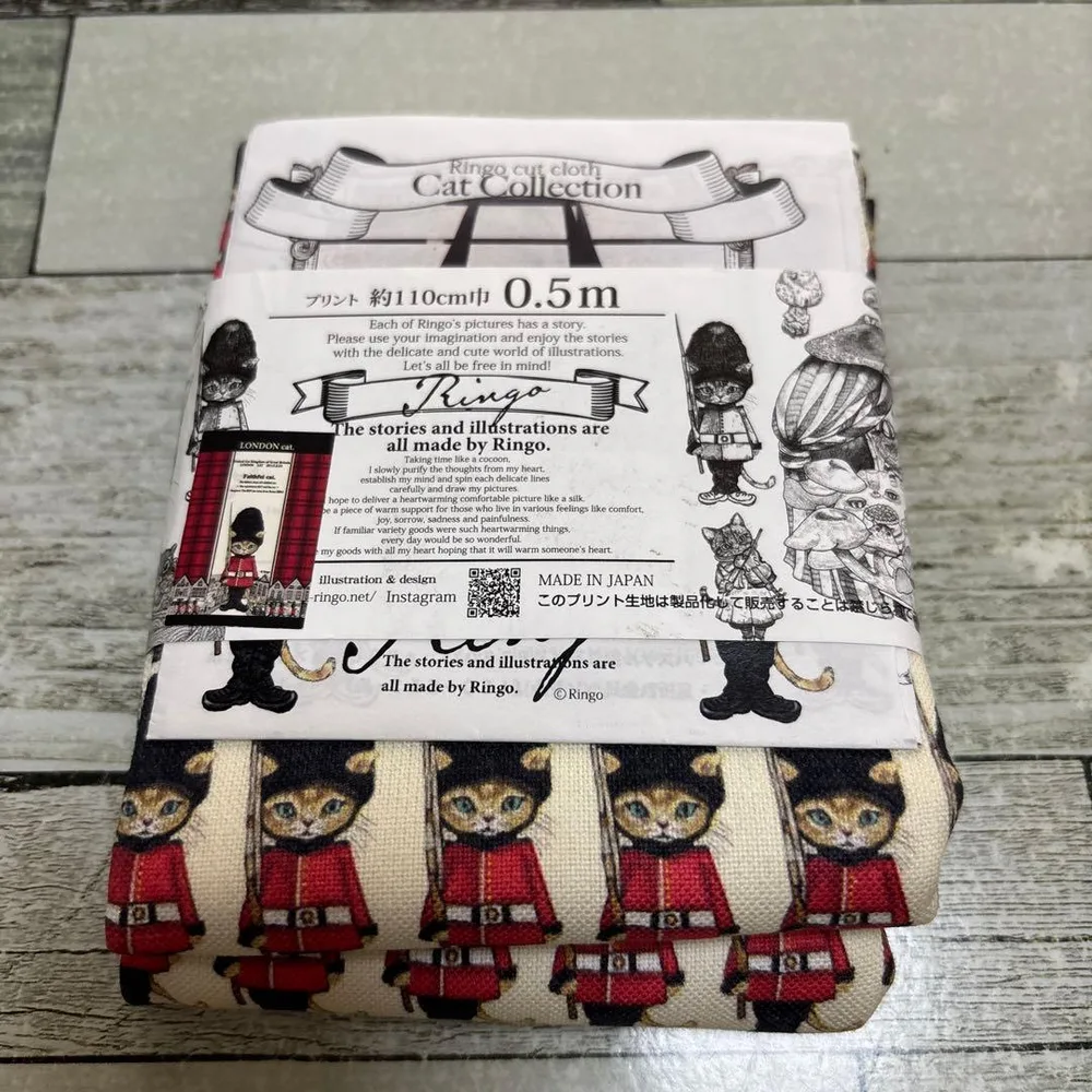 Ringo ロンドンキャット 11号帆布 生地 ハンドメイド素材 未使用品
