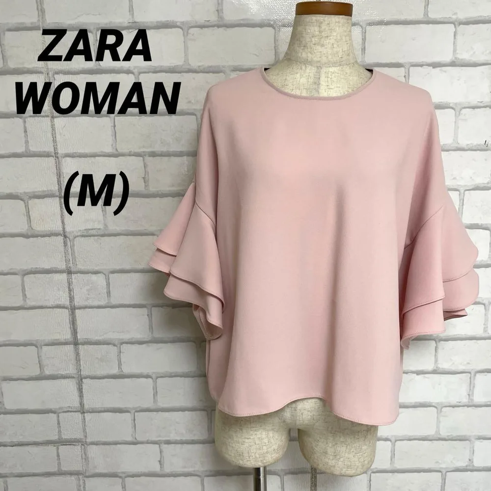 ZARA WOMAN ザラ フリル フレアスリーブ ワイドシルエットブラウス