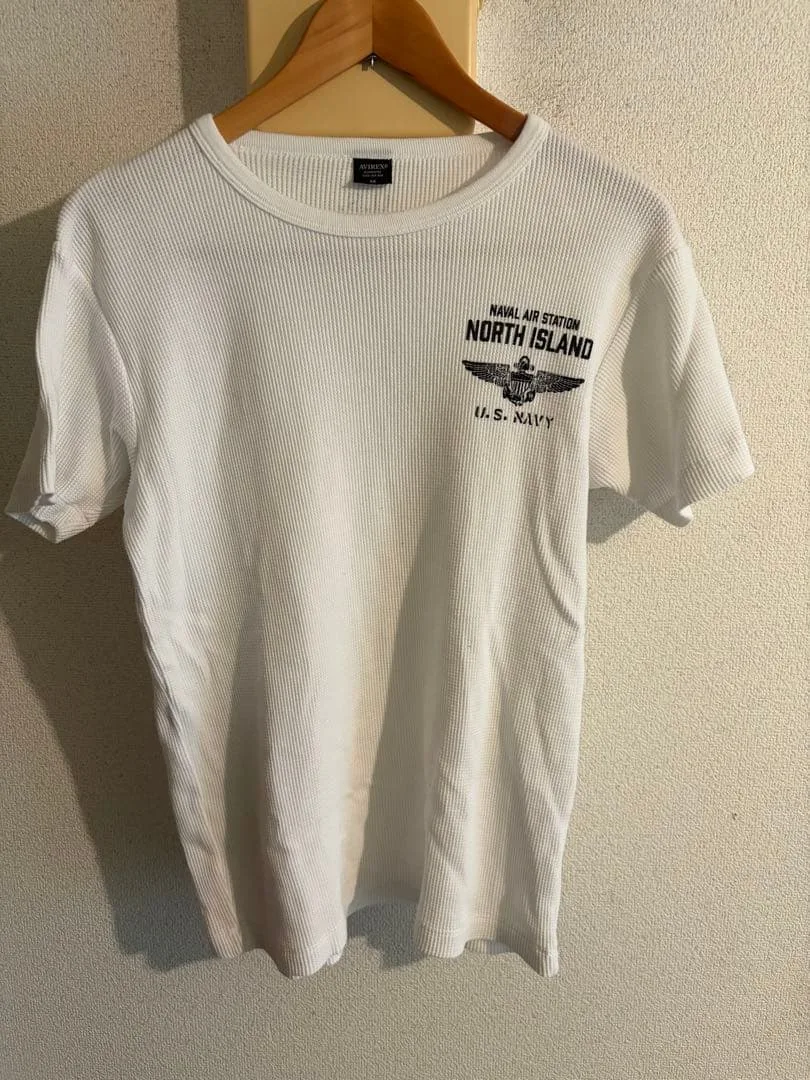AVIREX ワッフル Tシャツ ホワイト サイズM