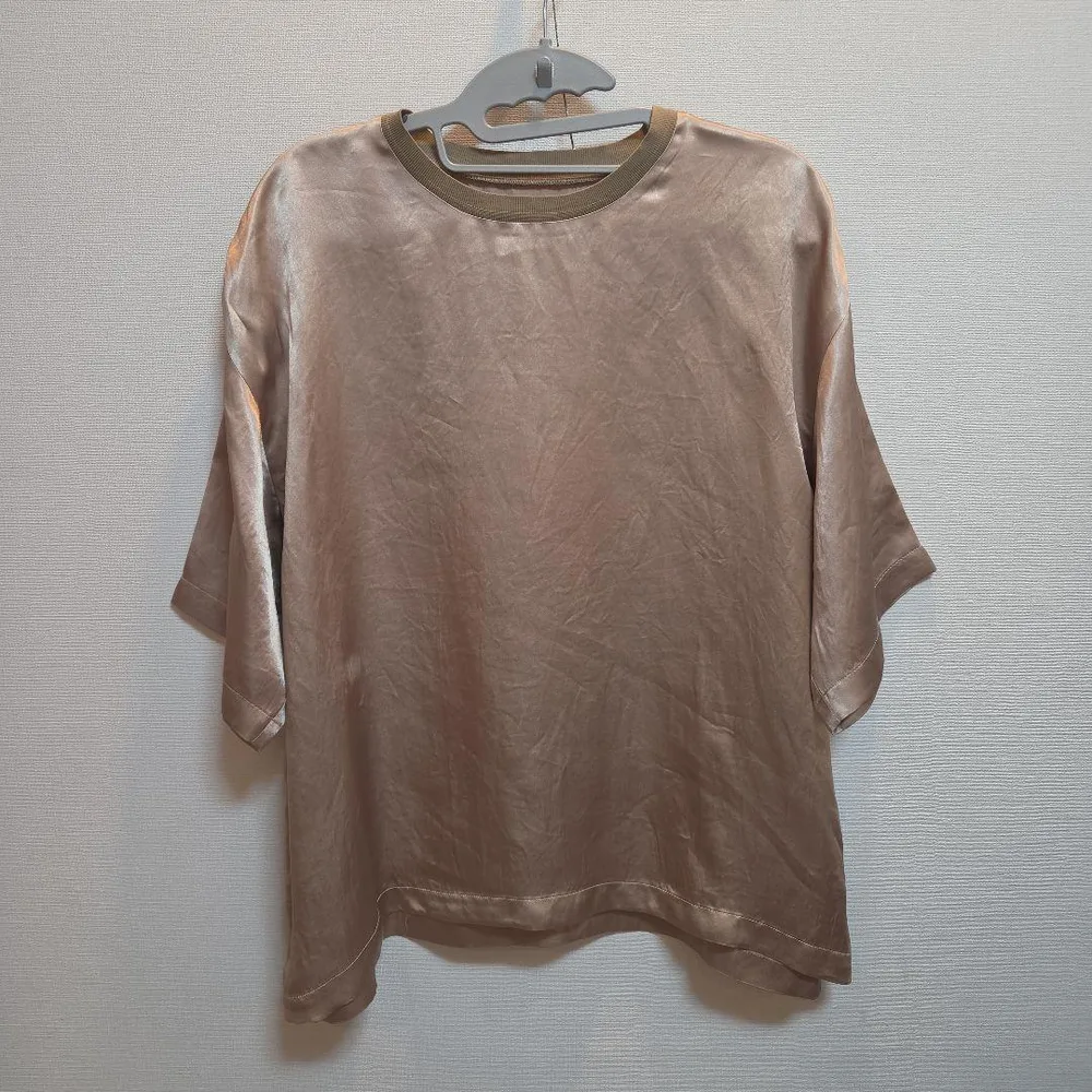 SALON adam et ropé 半袖ブラウス シャンパンゴールド