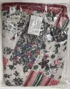 【新品未使用】花柄 ラウンドキルトマット 綿100% インド製 ピンク系
