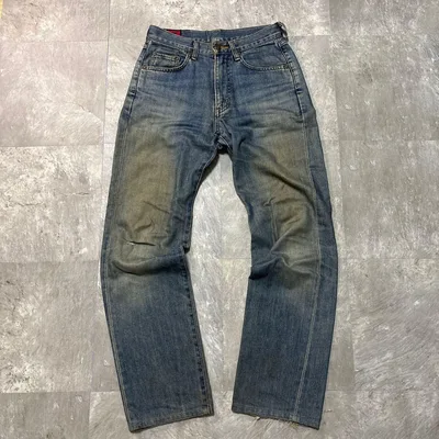 90s EDWIN 503 W28 デニムパンツ ストレート ジーンズ ダメージ