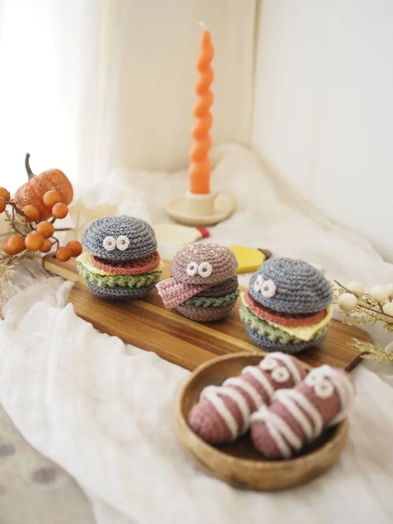 ハロウィン ハンバーガーとミイラのあみぐるみセット