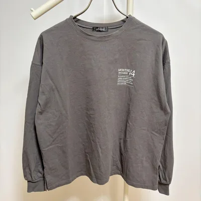 グリーム 長袖Tシャツ バックプリント コットン100 L グレー