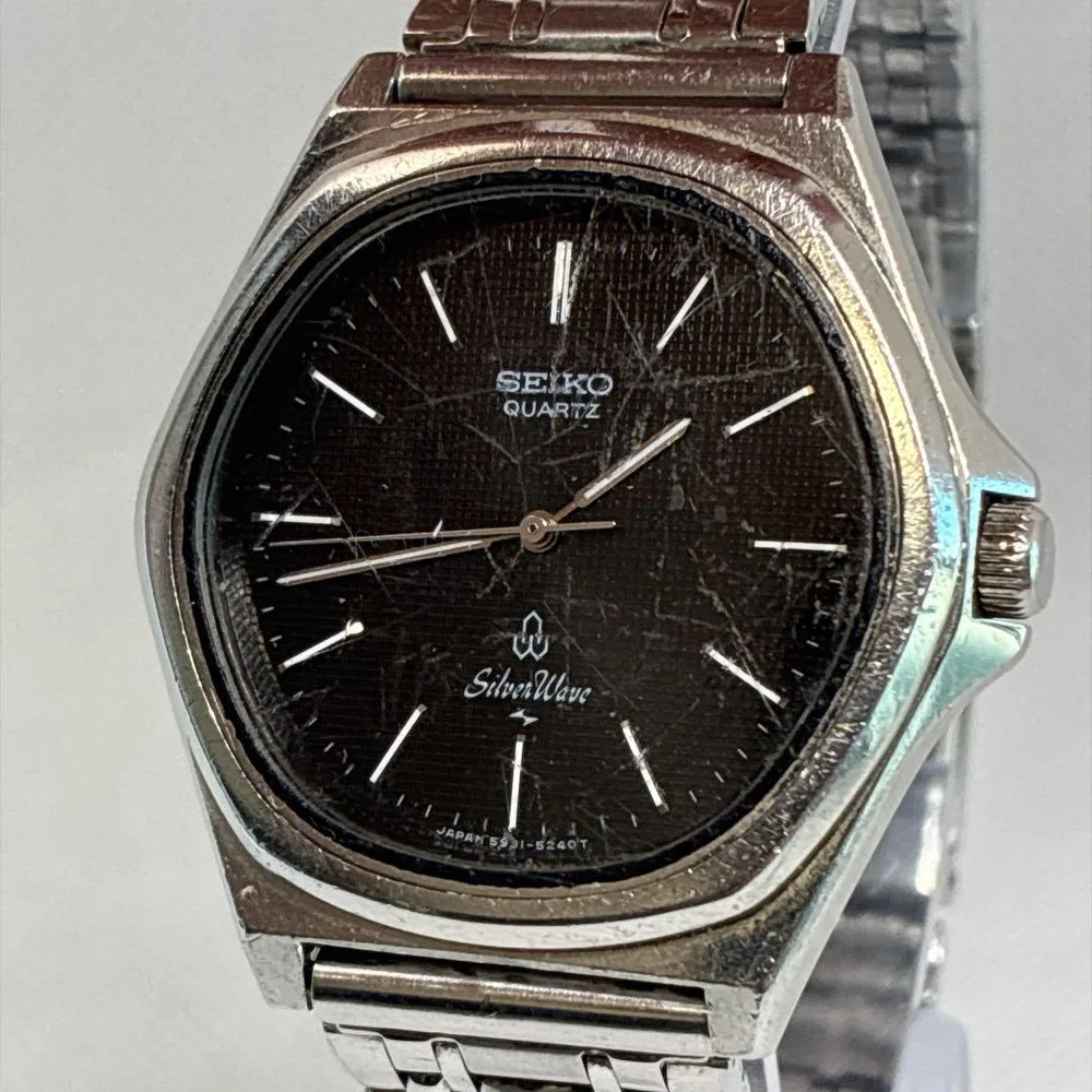 良品 稼働品 Seiko Silver Wave メンズ 腕時計 ヴィンテージ