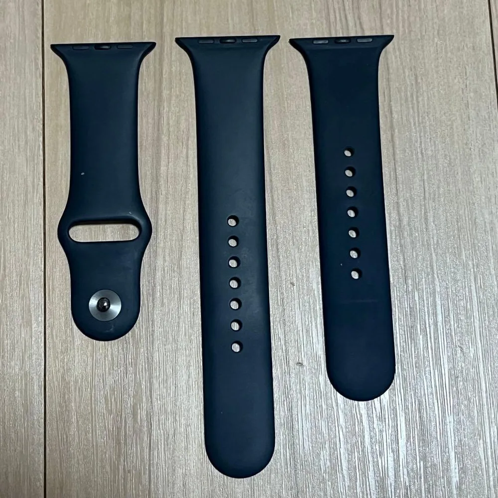 Apple Watch 45mm S/M/L シリコンバンド ブラック ネイビー