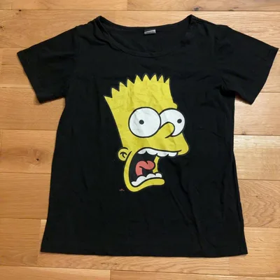 THE SIMPSONS Tシャツ 黒 M バート ビッグプリント