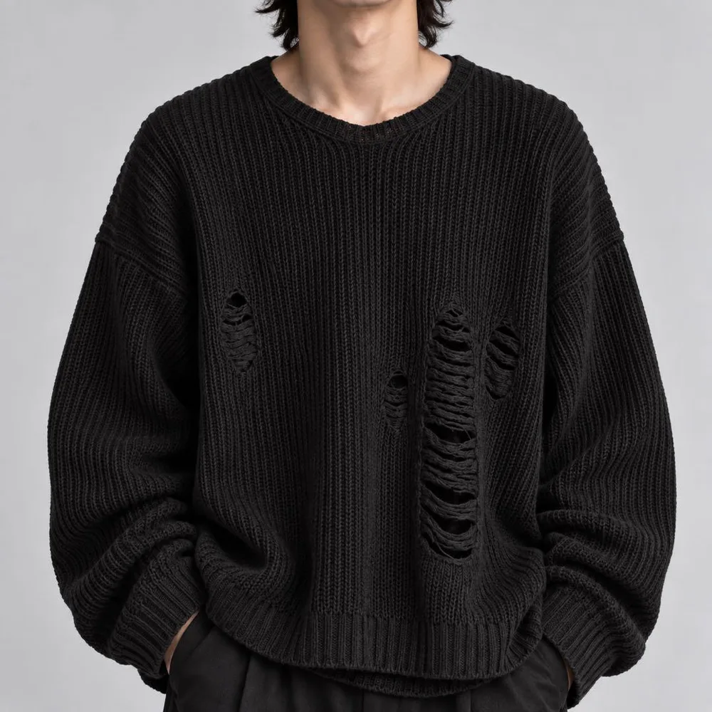 ANAP アナップ ダメージニット ブラック オーバーサイズ 黒