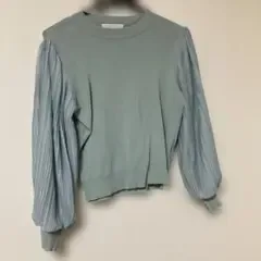 grove ニット パフスリーブ 長袖 ライトグリーン