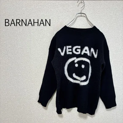 b0220【BARNAHAN】長袖 ニット セーター F 韓国 ロゴ スマイル