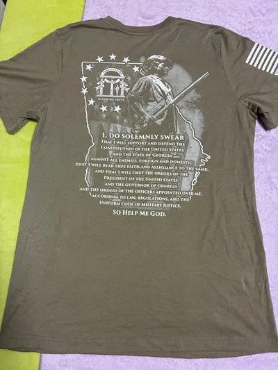 【US古着、Nine Line】米軍/ジョージア州兵/Tシャツ/バックプリント