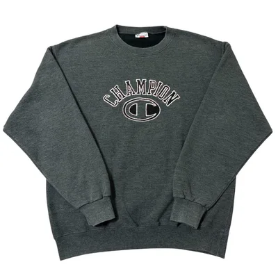 Champion スウェット トレーナー グレー 刺繡ロゴ 長袖 チャンピオン
