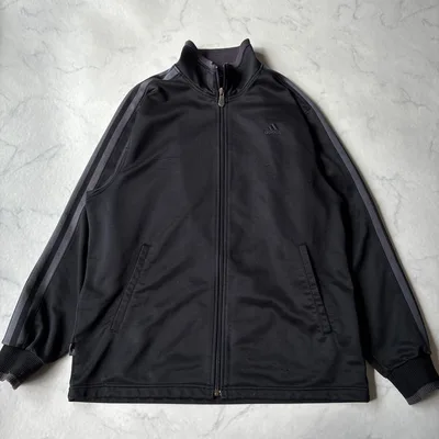 adidas アディダス トラックジャケット M ブラック 3ライン ジャージ