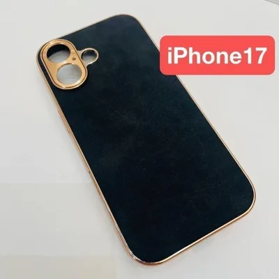 スマホケースiPhone17(シープスキン/ブラック)ハードケースレザー072