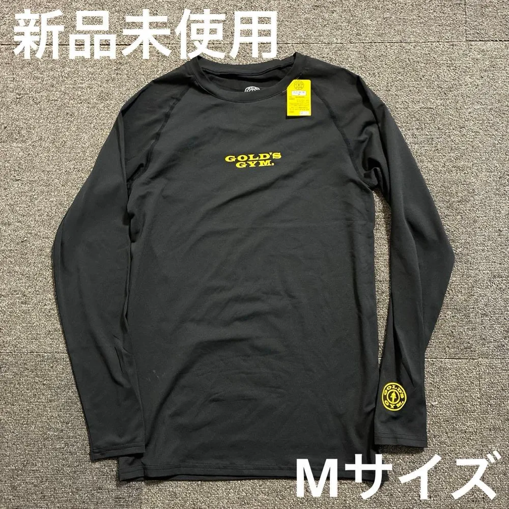 ゴールドジム 長袖 ストレッチ インナー アンダーシャツ Mサイズ ブラック