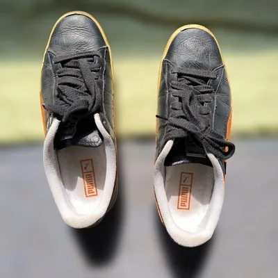 プーマ PUMA クライド ヴィンテージ 黒 オレンジ