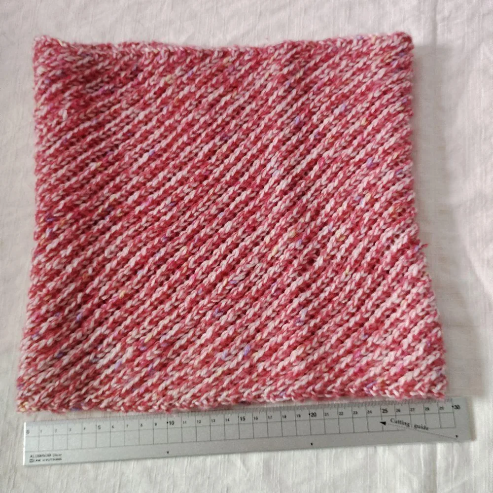 ハンドメイド 手編み ネックウォーマー ピンク系