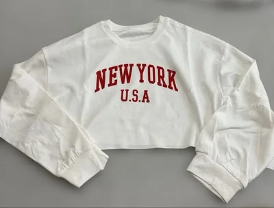 ESICA NEW YORK U.S.A ロゴ クロップド丈 トップス
