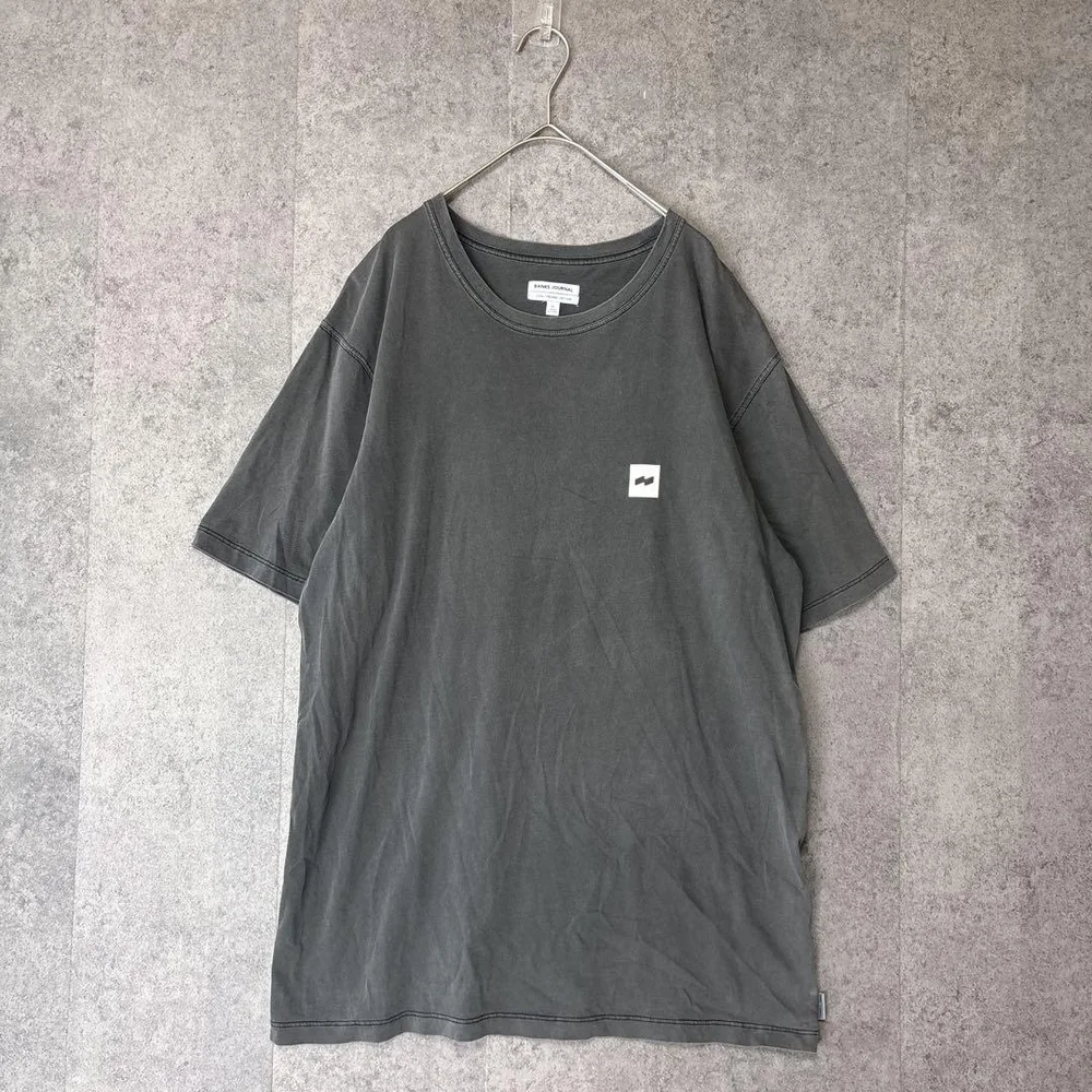 BANKS JOURNAL バックプリント Tシャツ チャコール ロゴ 半袖XL