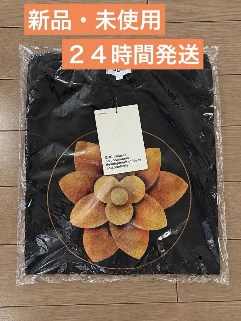 【新品・未使用】GDC LOTUS Tee ブラック ロータスTシャツ Lサイズ