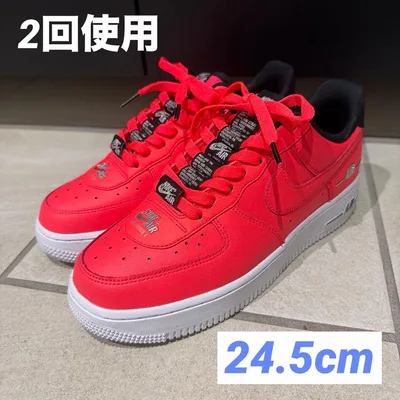 【美品】NIKE AIR FORCE 1 スニーカー 24.5cm レッド 赤