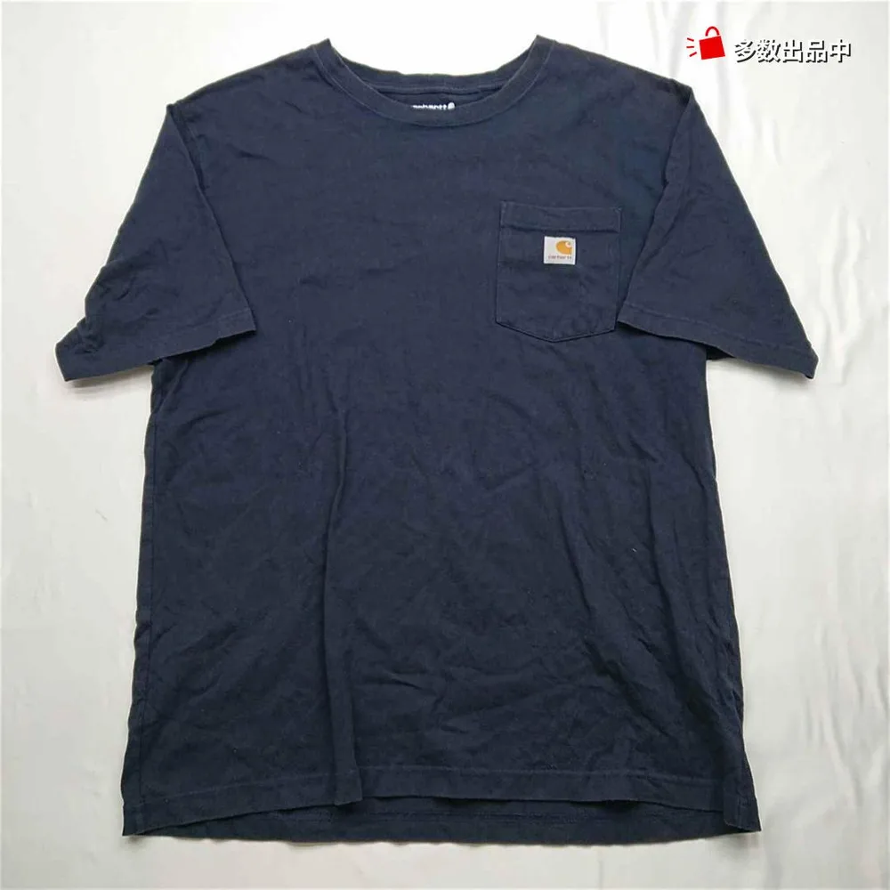 カーハート Carhartt K87 ポケット付きTシャツ ネイビー系 Lサイズ