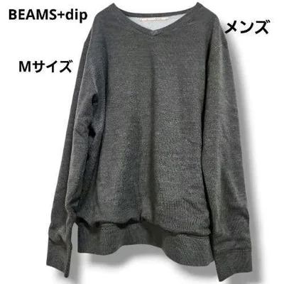 BEAMSPLUS dip メンズ グレー Vネック ニットセーター Mサイズ