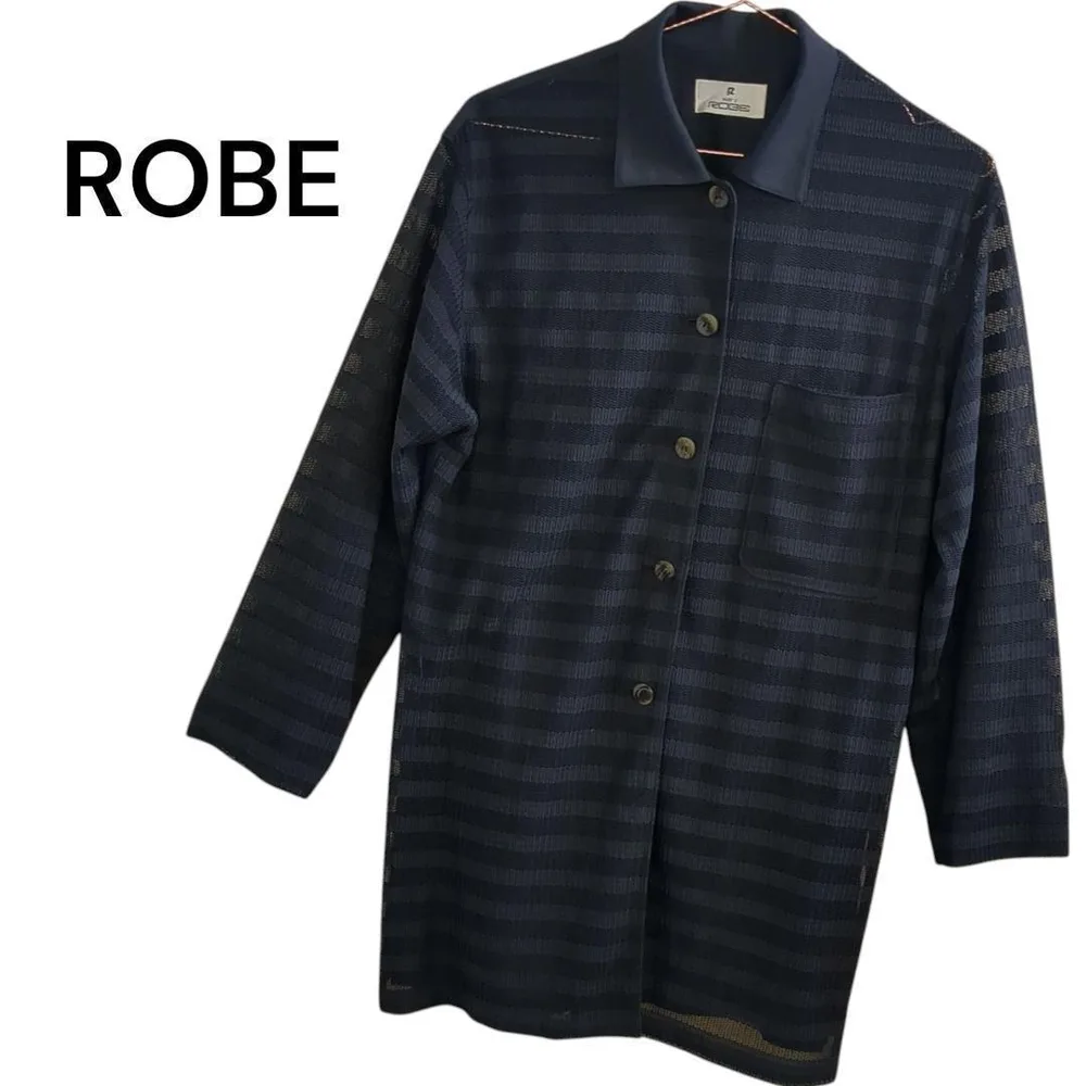 ROBE レディース カーディガン 長袖シャツ ボタン シアー オールシーズン