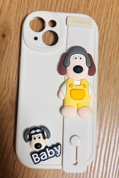 iPhone15用ケース ウォレスとグルミット風 キャラクターデザイン