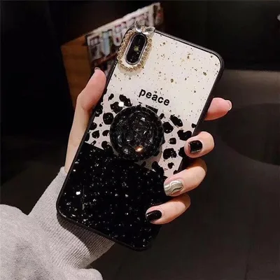 三色pease柄 iPhoneX/iphoneXSケス リング付き