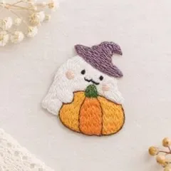 刺繍ブローチ ヘアゴム マグネット ハロウィン おばけ