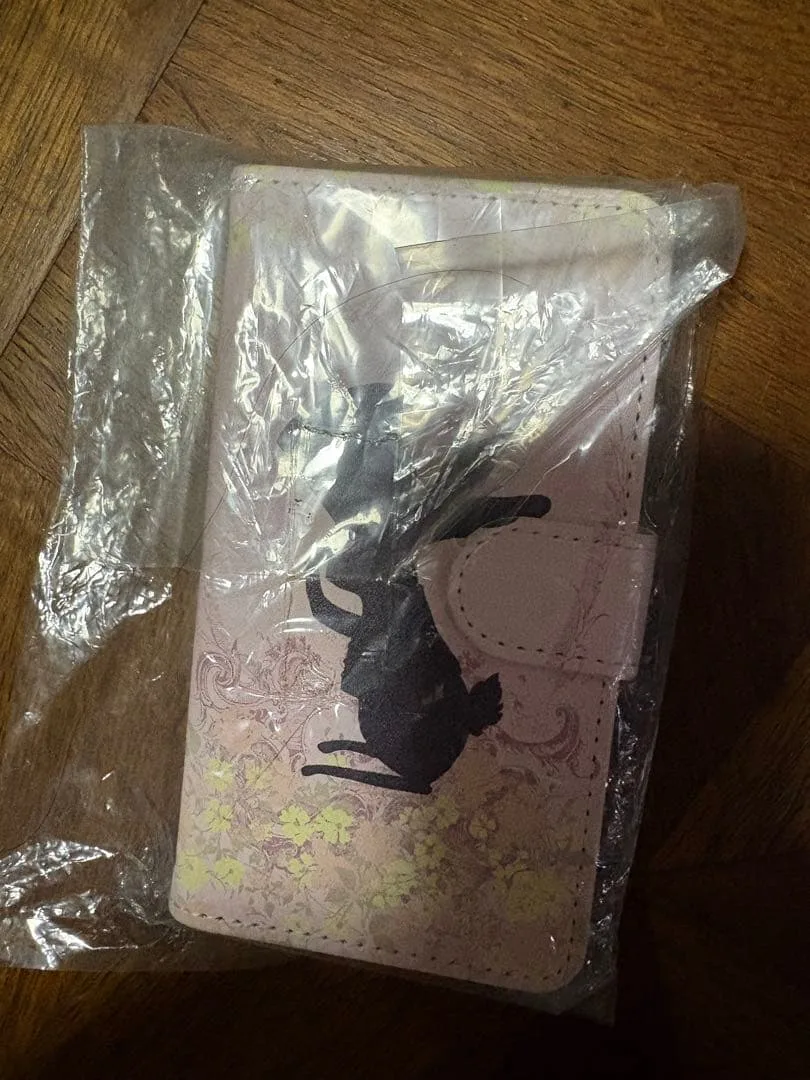 うさぎ柄 手帳型スマートフォンケース ピンク
