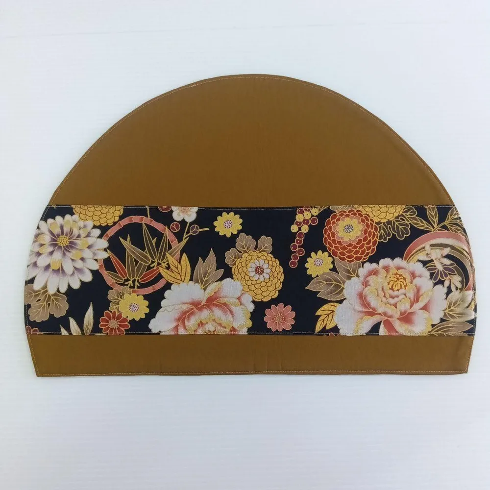 6『ハンドメイド』布製 ランチョンマット 牡丹 豪華絢爛 リバーシブル 花柄