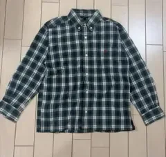 ラルフローレン キッズ 長袖シャツ 6 グリーンチェックシャツ 赤ポニー 120