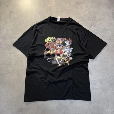古着ONE PIECE ワンピース 麦わらの一味 アニメTシャツ ブラックAO7