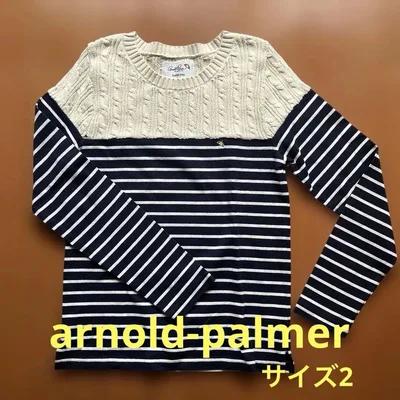 Arnold Palmer 長袖カットソー ケーブルニット切替ボーダーサイズ2