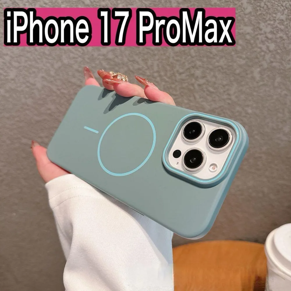 iPhone17 ケース グリーン マグセーフ 新品 マット調 韓国 人気