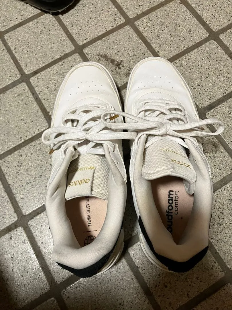 adidas アディダス スニーカー 白 ゴールド 26.5cm メンズ