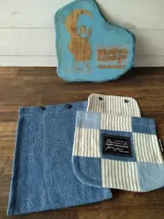 ハンドメイド デニム パッチワーク トイレットペーパーホルダー