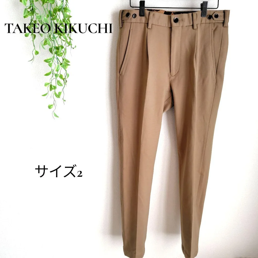 タケオキクチ TAKEO KIKUCHI スラックスパンツ 2 ベージュ メンズ